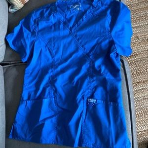 Royal blue women’s scrub top